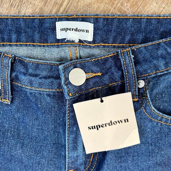 NWT Revolve Superdown Mia Jeans Straight Leg Dark Wash - Picture 5 of 7